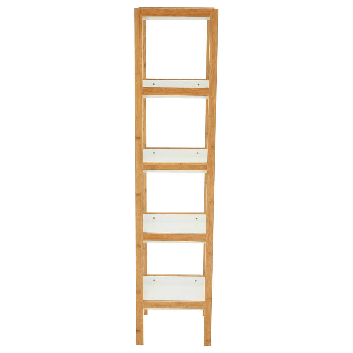 Nostra 5 Tier White / Bamboo Shelf Unit