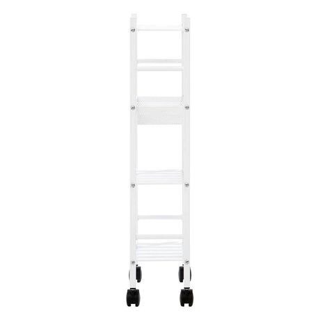 Dara 4 Tier White Trolley with Basket