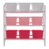3 Tier White/Pink Kids Storage Unit