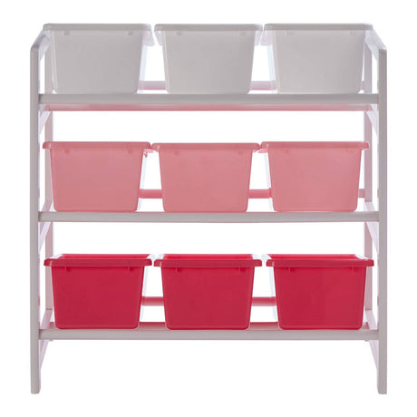3 Tier White/Pink Kids Storage Unit