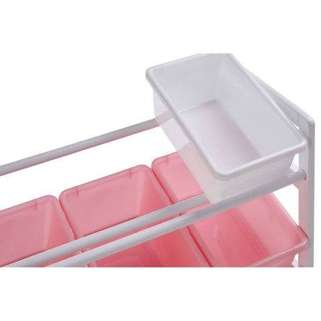 3 Tier White/Pink Kids Storage Unit