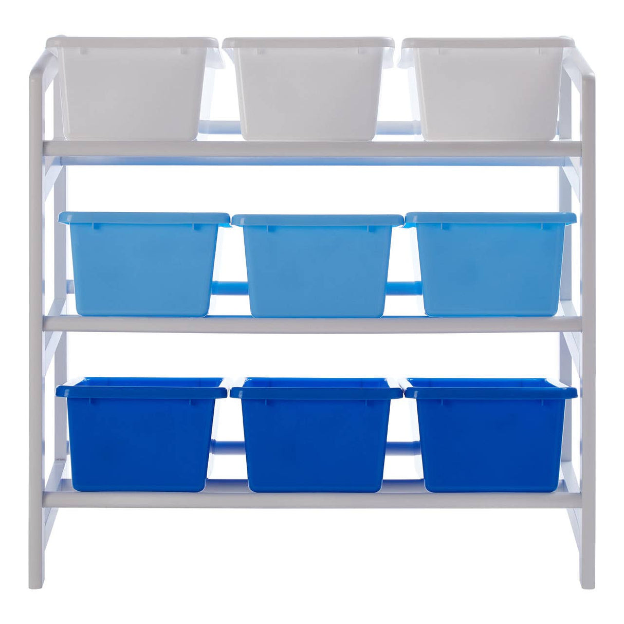 3 Tier White/Blue Kids Storage Unit