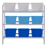 3 Tier White/Blue Kids Storage Unit