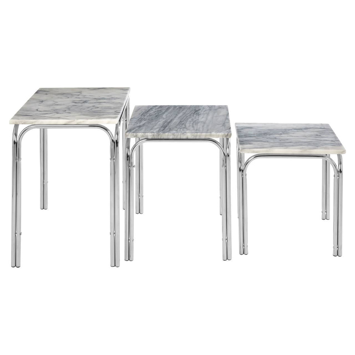 Nest Of 3 Tables With Chrome Base