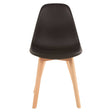 Stockholm Black Chair With Wood Legs