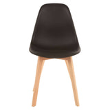 Stockholm Black Chair With Wood Legs