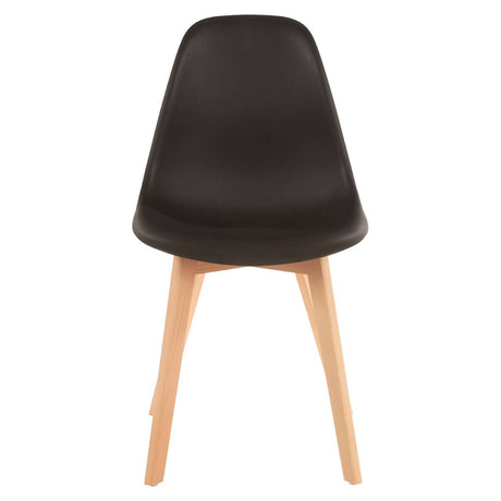 Stockholm Black Chair With Wood Legs