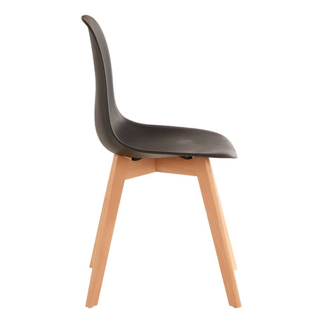 Stockholm Black Chair With Wood Legs