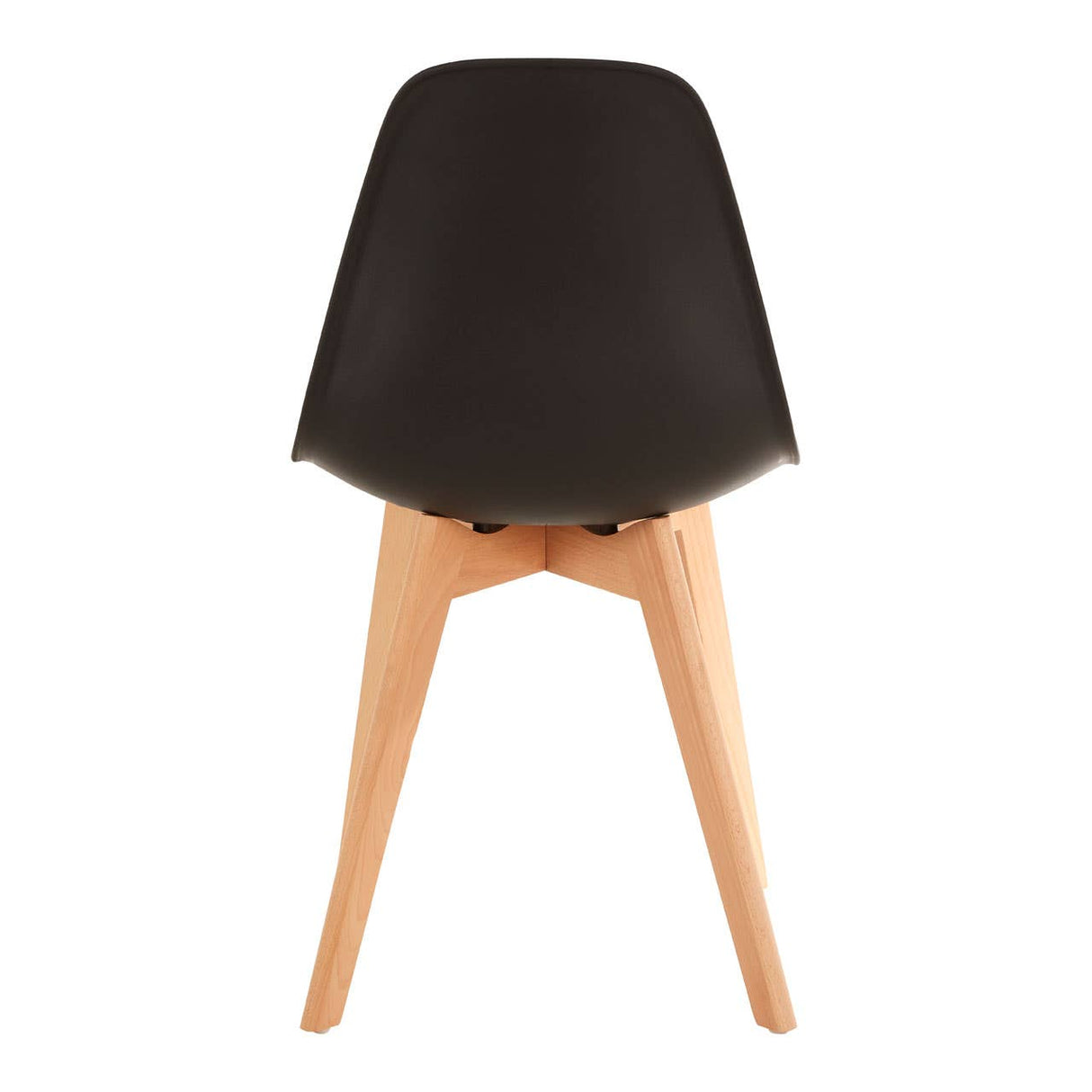 Stockholm Black Chair With Wood Legs
