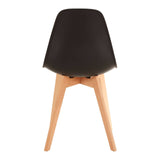 Stockholm Black Chair With Wood Legs