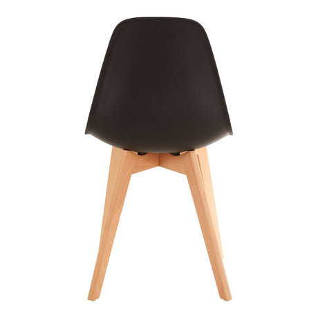 Stockholm Black Chair With Wood Legs