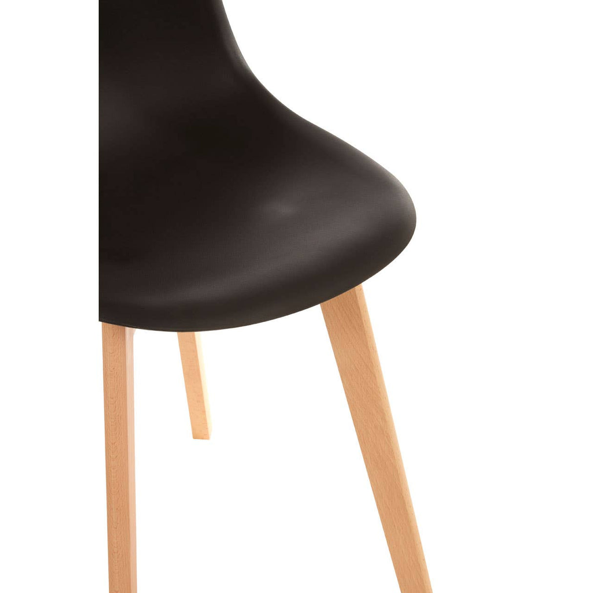 Stockholm Black Chair With Wood Legs