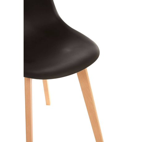 Stockholm Black Chair With Wood Legs