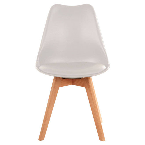 Stockholm White Chair With Cushion And Beech Wood Legs
