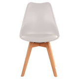 Stockholm White Chair With Cushion And Beech Wood Legs