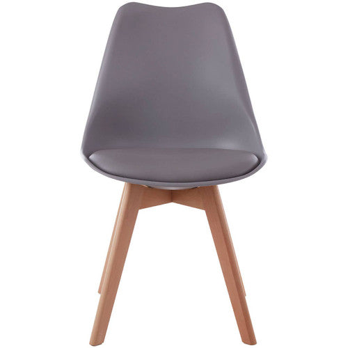 Stockholm Grey Chair With Cushion And Beech Wood Legs