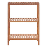 Arla 3 Tier Walnut Wood Bathroom Shelf Unit