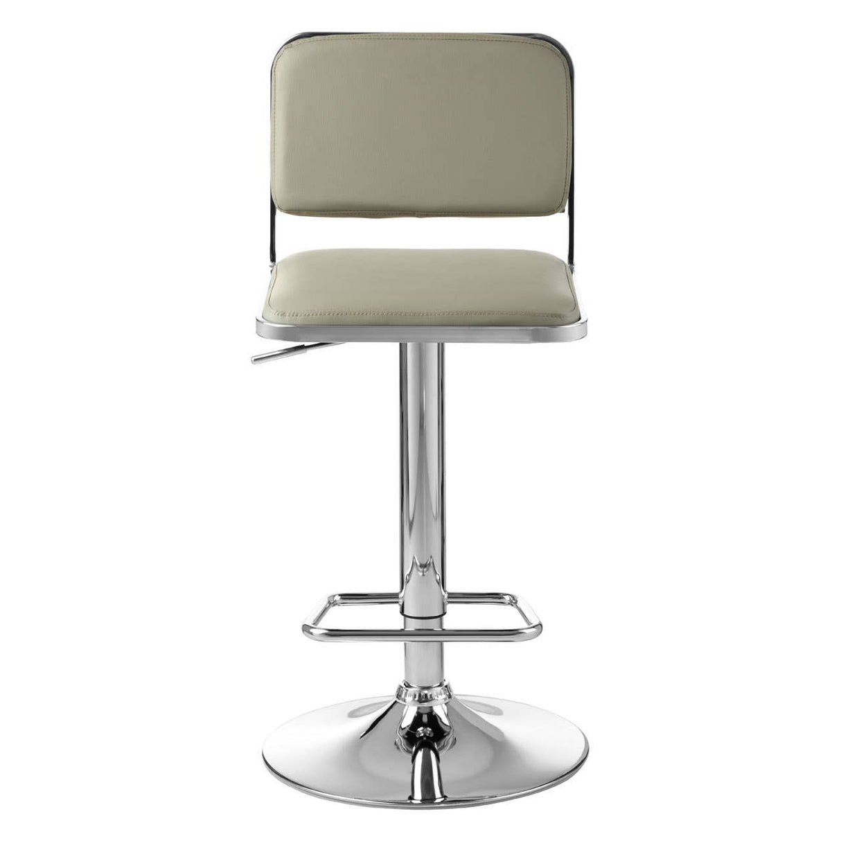 Stockholm Light Grey Seat And Chrome Base Bar Stool
