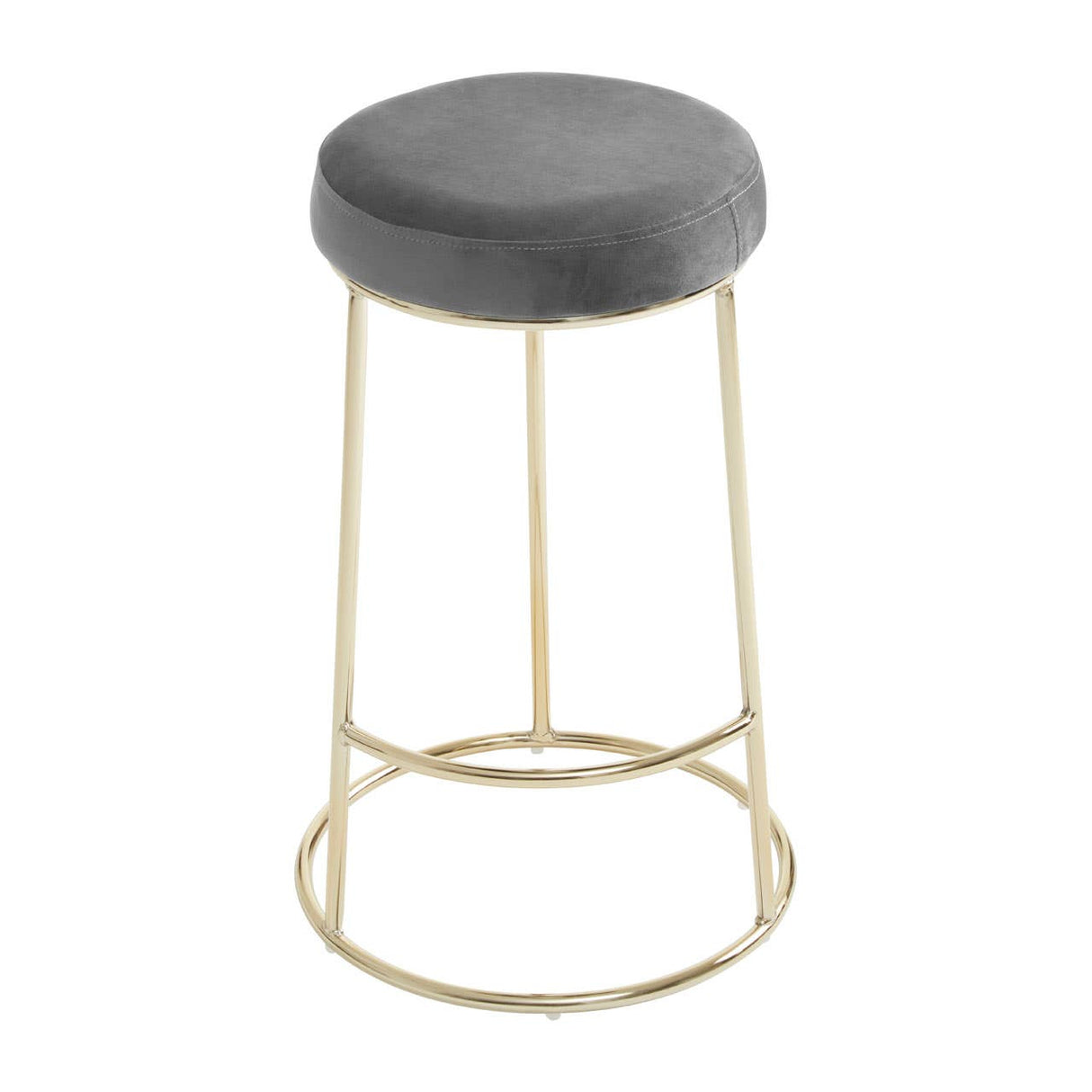 Manhattan Grey Velvet Bar Stool