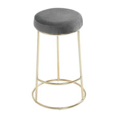 Manhattan Grey Velvet Bar Stool