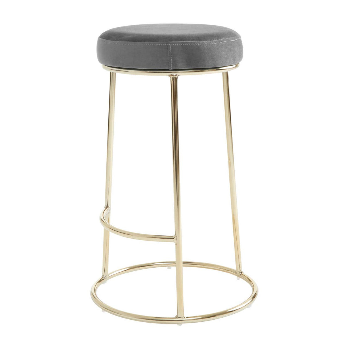 Manhattan Grey Velvet Bar Stool