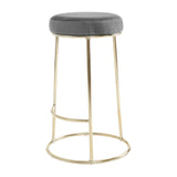 Manhattan Grey Velvet Bar Stool