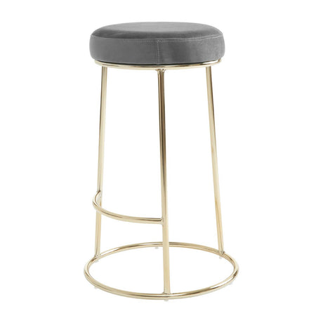 Manhattan Grey Velvet Bar Stool