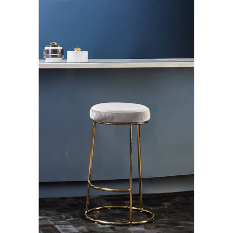 Manhattan Grey Velvet Bar Stool