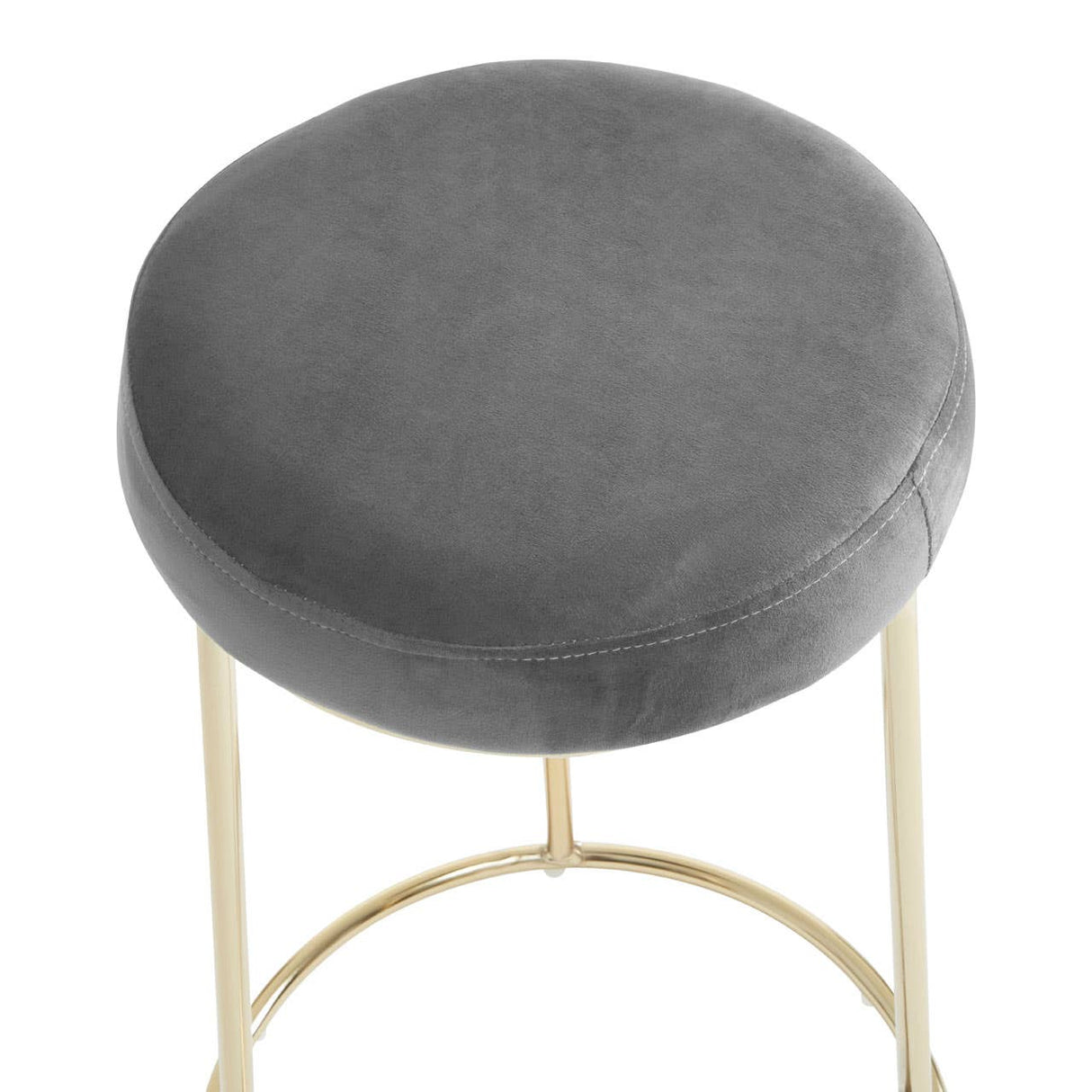 Manhattan Grey Velvet Bar Stool