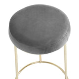 Manhattan Grey Velvet Bar Stool