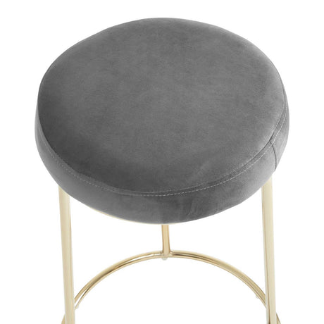 Manhattan Grey Velvet Bar Stool
