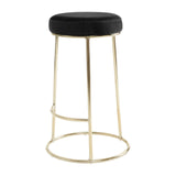 Manhattan Black Velvet Bar Stool
