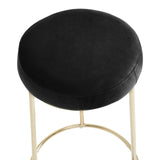 Manhattan Black Velvet Bar Stool