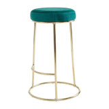 Manhattan Green Velvet Bar Stool