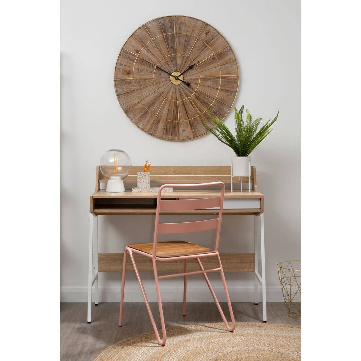 Bradbury Natural Oak Veneer Desk