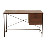 Bradbury Dark Walnut Veneer Desk With Drawers
