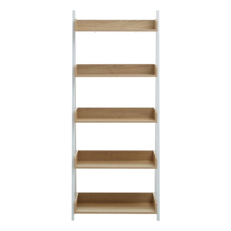 Bradbury Five Tier Natural Oak Shelf Unit