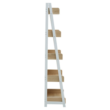 Bradbury Five Tier Natural Oak Shelf Unit