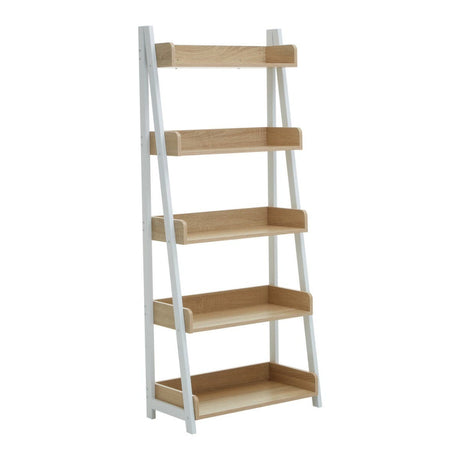 Bradbury Five Tier Natural Oak Shelf Unit
