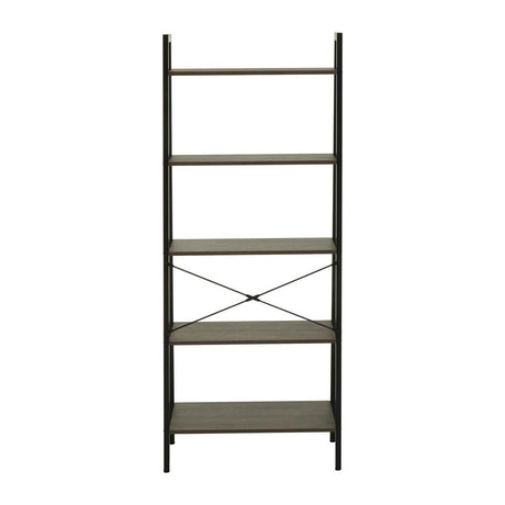 Bradbury Five Tier Dark Oak Veneer Ladder Shelf Unit