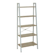 Bradbury Five Tier Natural Oak Veneer Ladder Shelf Unit