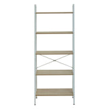 Bradbury Five Tier Natural Oak Veneer Ladder Shelf Unit