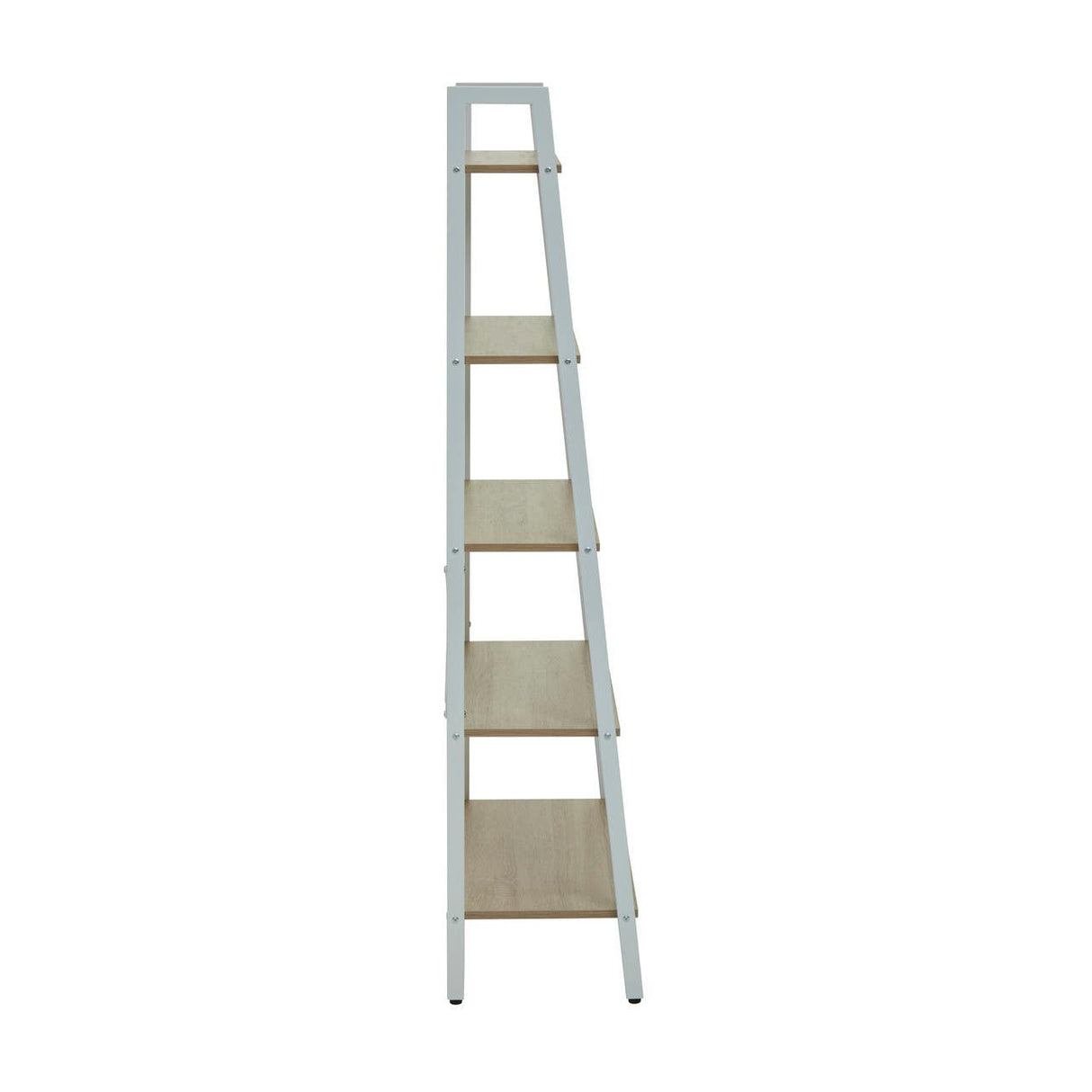 Bradbury Five Tier Natural Oak Veneer Ladder Shelf Unit