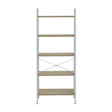 Bradbury Five Tier Natural Oak Veneer Ladder Shelf Unit