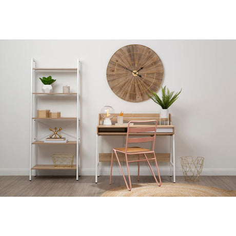 Bradbury Five Tier Natural Oak Veneer Ladder Shelf Unit