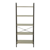 Bradbury Five Tier Grey Oak Veneer Ladder Shelf Unit