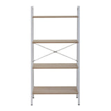 Bradbury Four Tier Natural Oak Veneer Ladder Shelf Unit