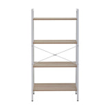 Bradbury Four Tier Natural Oak Veneer Ladder Shelf Unit