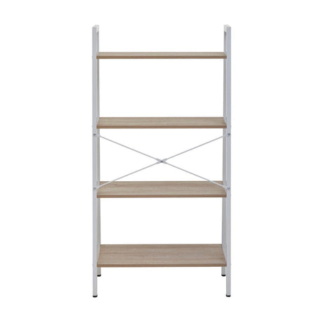 Bradbury Four Tier Natural Oak Veneer Ladder Shelf Unit