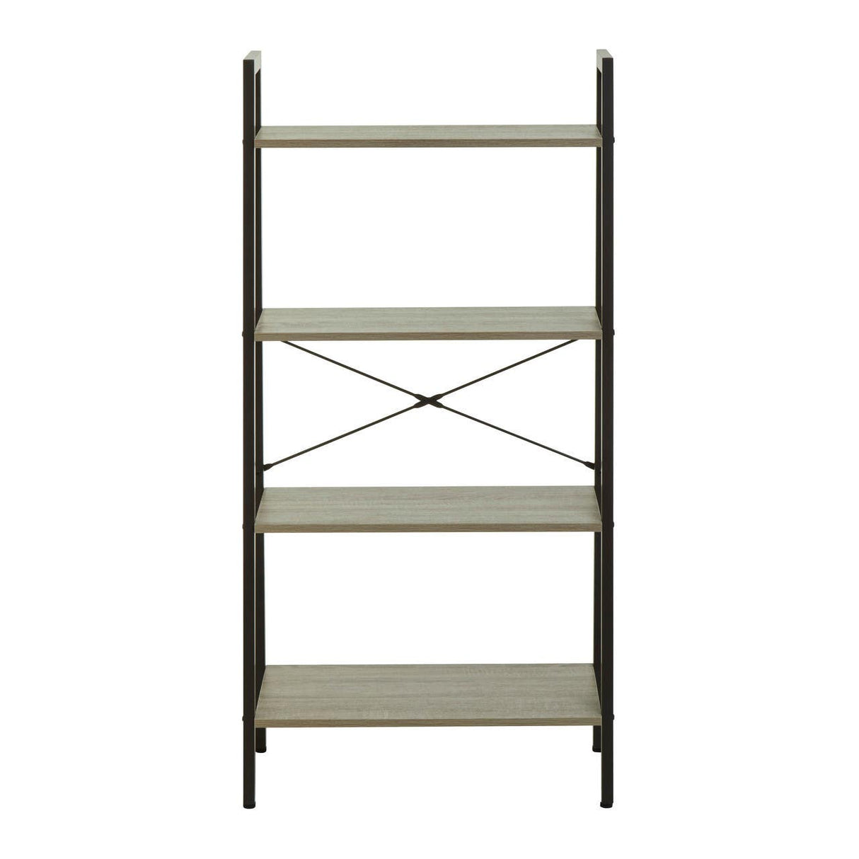 Bradbury Four Tier Grey Oak Veneer Ladder Shelf Unit